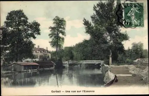 Ak Corbeil Essonne, Une Vue sur l'Essonne