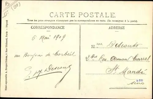 Ak Corbeil Essonne, Une Vue sur l'Essonne