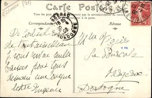 Ak Corbeil Essonne, Vue sur l'Essonnes et l'Eglise