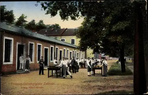 Ak Zeithain in Sachsen, Truppenübungsplatz, König Albert Straße