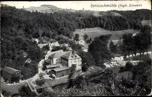 Ak Rentzschmühle Pöhl im Vogtland, Teilansicht, Haus, Wald