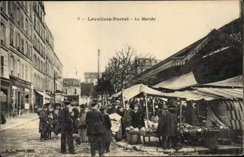 Ak Levallois Perret Hauts de Seine, Le Marche