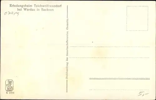 Ak Teichwolframsdorf Thüringen, Erholungsheim, Luftbild