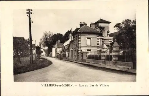 Ak Villiers-sur-Morin Seine et Marne, Rue du Bas de Villiers