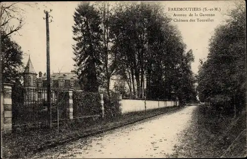 Ak Faremoutiers Seine et Marne, Avenue de la Garenne, Château des Tourelles