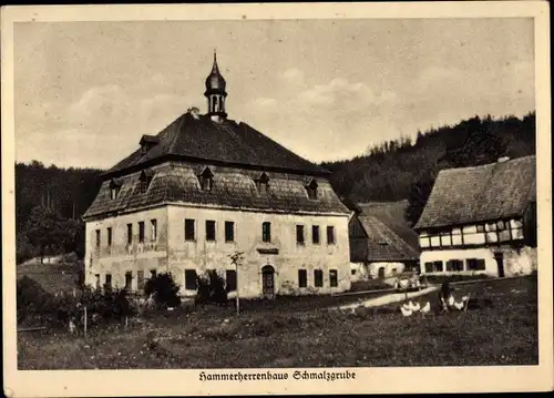 Ak Schmalzgrube Jöhstadt, Blick auf das Hammerherrenhaus