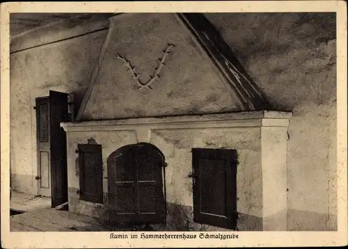 Ak Schmalzgrube Jöhstadt, Kamin im Hammerherrenhaus