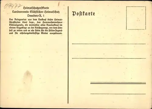 Ak Schmalzgrube Jöhstadt, Kamin im Hammerherrenhaus