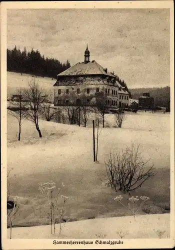 Ak Schmalzgrübe Jöhstadt im Erzgebirge Sachsen, Hammerherrenhaus