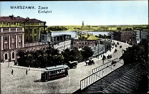 Ak Warszawa Warschau Polen, Zjazd, Einfahrt