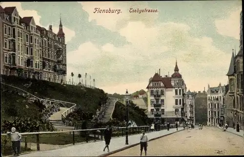 Ak Flensburg in Schleswig Holstein, Tosbystraße