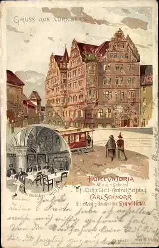 Litho Nürnberg in Mittelfranken, Hotel Victoria, Klosterstübel