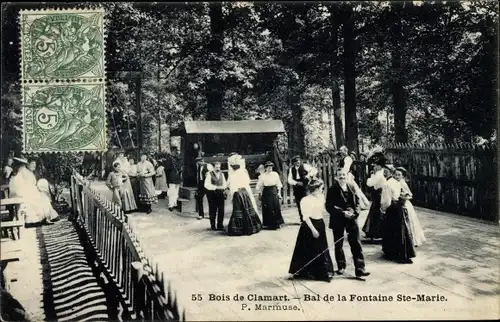 Ak Clamart Hauts de Seine, Bois, Bal de la Fontaine Ste Marie, danse en couple