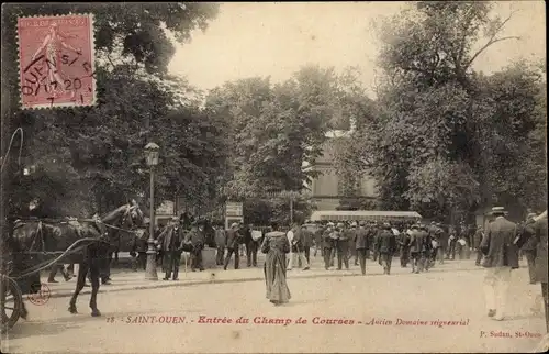 Ak Saint Ouen Seine Saint Denis, Entree du Champ de Cournes