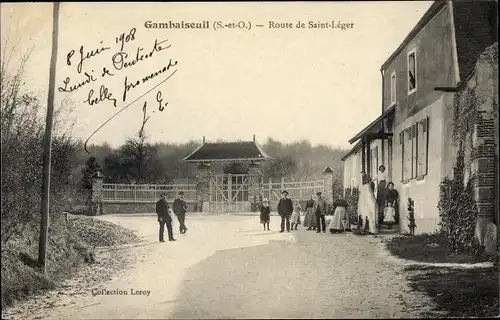 Ak Gambaiseuil Yvelines, Route de Saint Léger