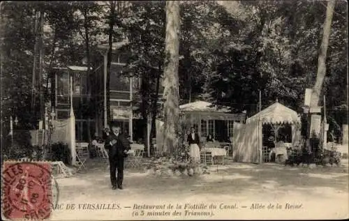 Ak Versailles Yvelines, Parc, Restaurant de la Flottille du Canal, Allée de la Reine