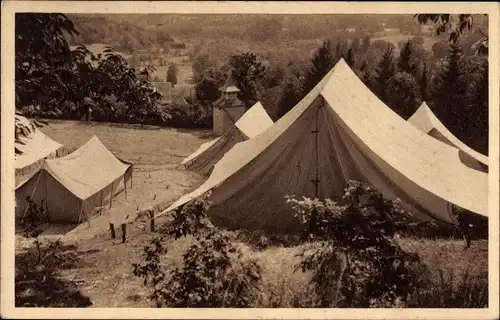Ak Meymac Correze, Camp de la feuillade, Interieur d'une tente