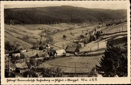 Ak Rechenberg Bienenmühle Erzgebirge, Teilansicht mit Holzhau