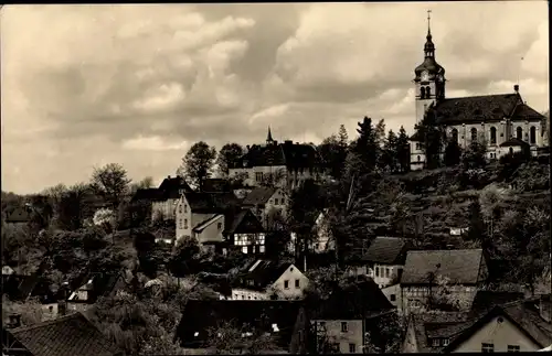 Ak Waldkirchen im Erzgebirge Sachsen, Teilansicht mit Kirche