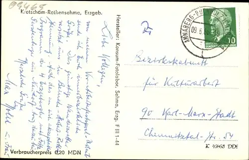 Ak Kretscham Rothensehma Neudorf Sehmatal im Erzgebirge, Teilansicht