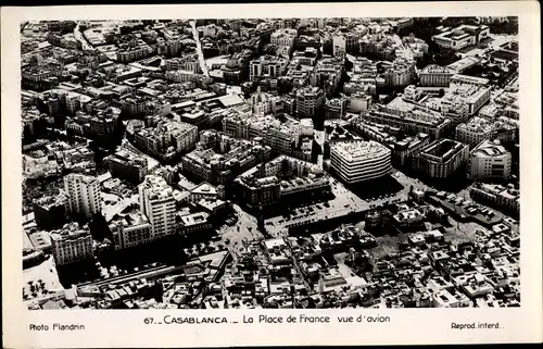 Ak Casablanca Marokko, La Place de France vue d'avion