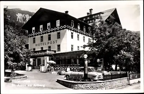 Ak Sankt Anton am Arlberg Tirol Österreich, Hotel Post