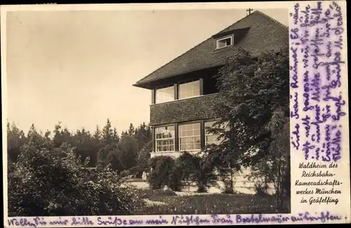 Ak Gräfelfing in Oberbayern, Waldheim des Reichsbahn Kameradschaftswerkes