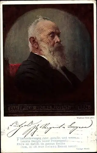 Künstler Ak Firle, Walther, Prinzregent Luitpold von Bayern, Portrait