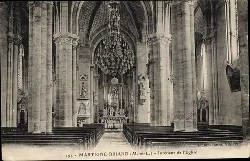 Ak Martigné Briand Maine et Loire, Kircheninneres