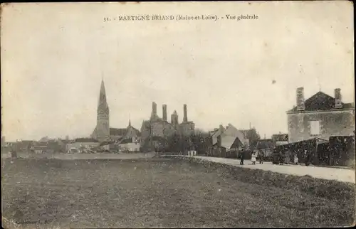 Ak Martigné Briand Maine et Loire, Kirche und Schloss