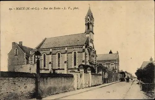 Ak Mazé Maine-et-Loire, Rue des Ecoles