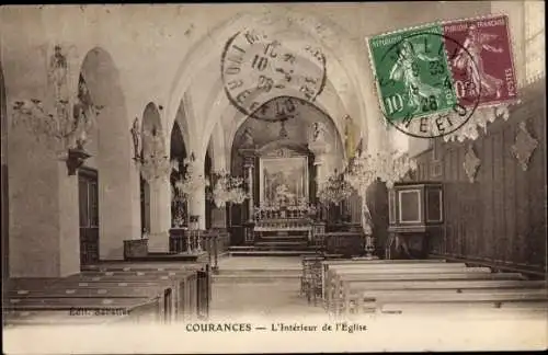 Ak Courances Essonne, L'Eglise, Interieur