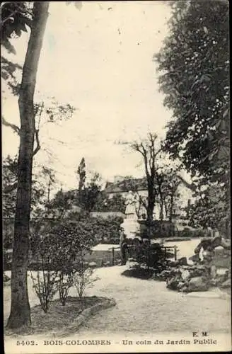 Ak Bois Colombes Hauts de Seine, Un coin du Jardin Public