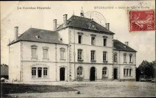 Ak Eygurande Corrèze, Hôtel de Ville et Écoles