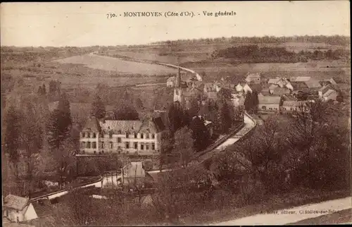 Ak Montmoyen Cote d'Or, Vue generale