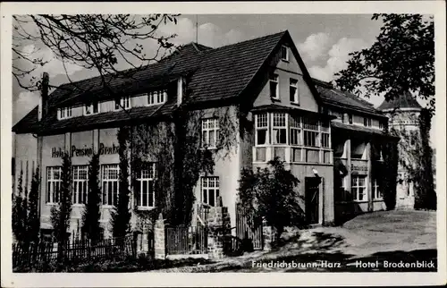 Ak Friedrichsbrunn Thale im Harz, Hotel Brockenblick