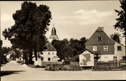 Ak Satzung Marienberg im Erzgebirge, Dorfpartie