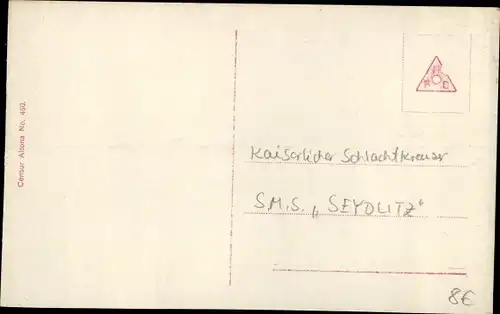 Ak Deutsches Kriegsschiff, SMS Seydlitz, Schlachtkreuzer, Kaiserliche Marine