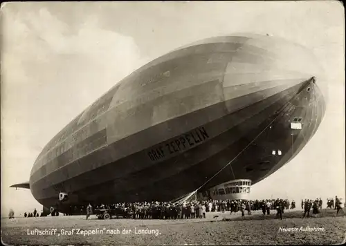 Ak Luftschiff LZ 127 Graf Zeppelin nach der Landung