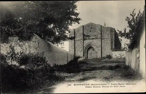 Ak Montfaucon sur Moine Maine et Loire, Vieille Église Saint Jean