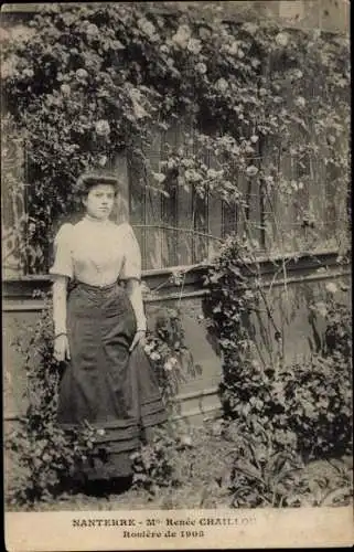 Ak Nanterre Hauts de Seine, Renee Chaillon, Rosiere de 1905