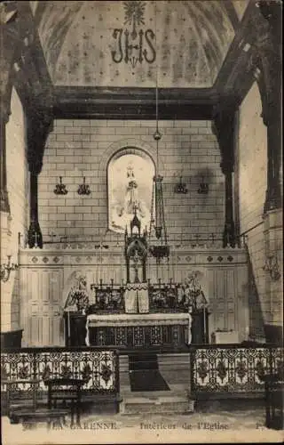 Ak La Garenne Colombes Hauts de Seine, Interieur de l'Eglise