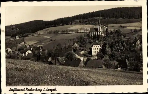 Ak Rechenberg Bienenmühle Erzgebirge, Teilansicht mit Kirche