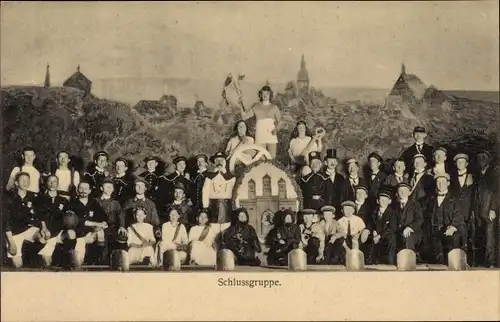 Ak Freiberg im Kreis Mittelsachsen, Bergfestspiele, Schlussgruppe, Theaterszene