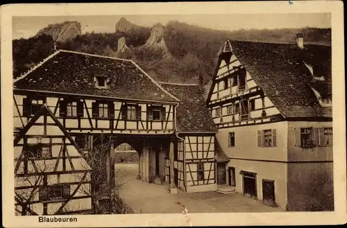Ak Blaubeuren Baden Württemberg, Fachwerkhaus, Tor