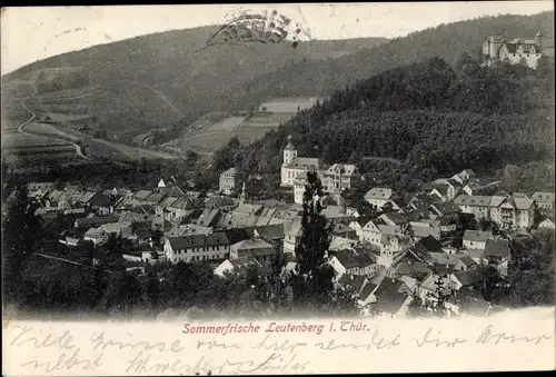 Ak Bad Leutenberg Thüringen, Ort aus Vogelschau