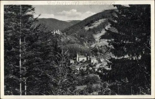 Ak Bad Leutenberg Thüringen, Durchblick zum Ort