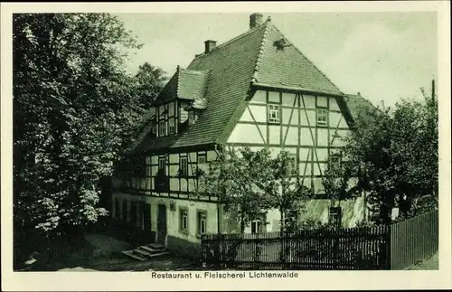 Ak Lichtenwalde Niederwiesa Sachsen, Restaurant, Fachwerkhaus