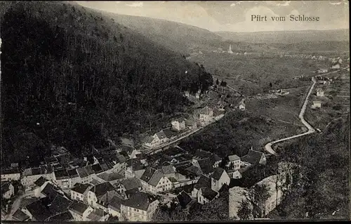 Ak Pfirt Elsass Haut Rhin, Panorama vom Schlosse