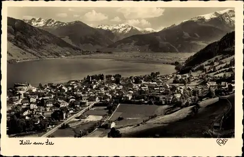 Ak Zell am See in Salzburg, Panorama vom Ort